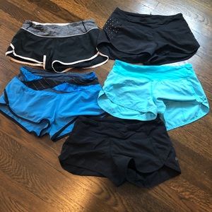 Bundle of 5 Lululemon speed shorts.